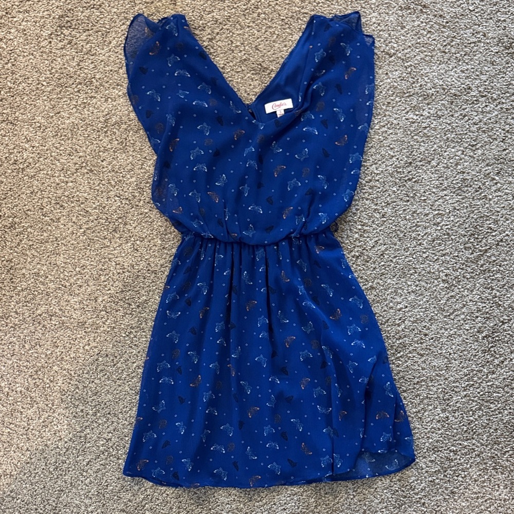 Candie's Royal Blue Chiffon Dress with Silver Accents